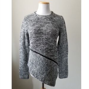 ANTHRO | JOHN + JENN Asymmetrical Zip Knit Sweater